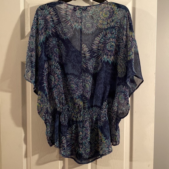 A.N.A. Large Sheer Burst of Colors Blouse - Picture 2 of 3